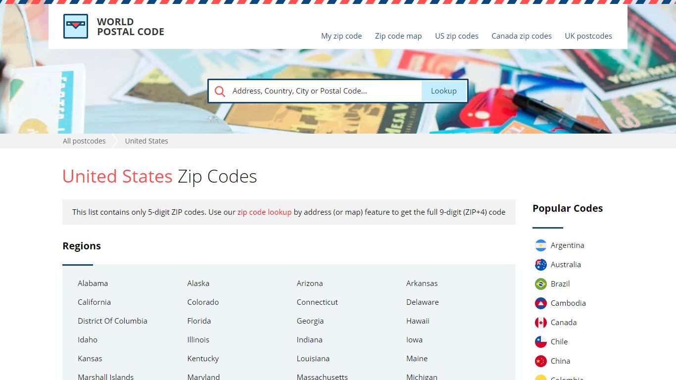 United States Zip Codes - World Postal Code